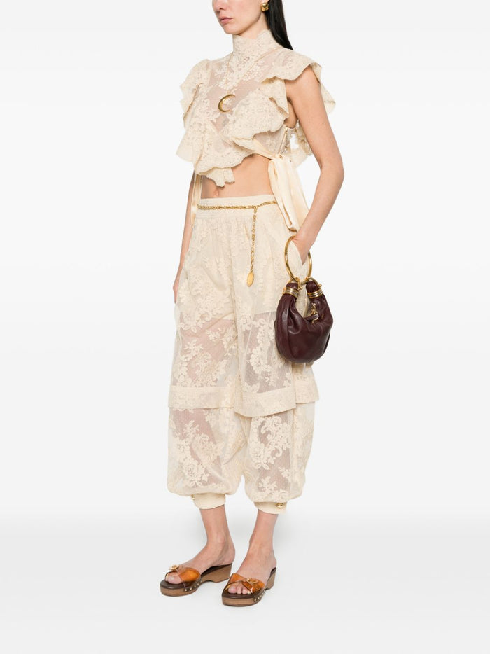 Zimmermann Trousers Beige Polyester