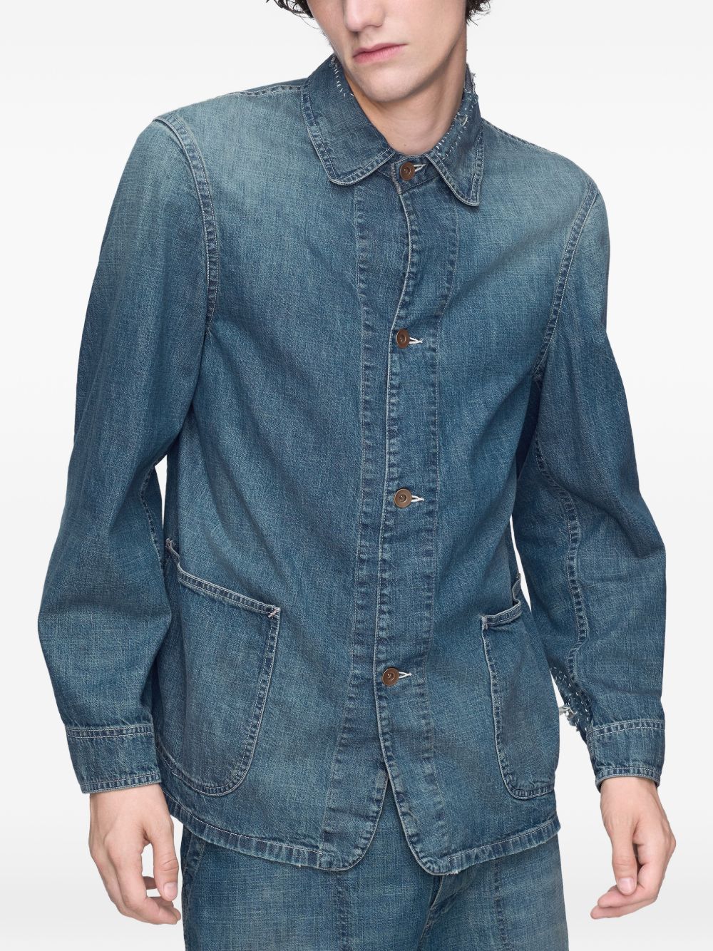 Maison Margiela Coats Clear Blue Natural (veg)->cotton100.0 %