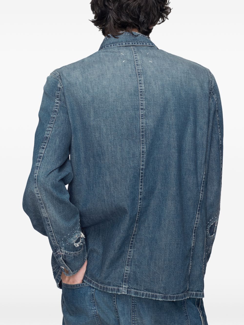 Maison Margiela Coats Clear Blue Natural (veg)->cotton100.0 %