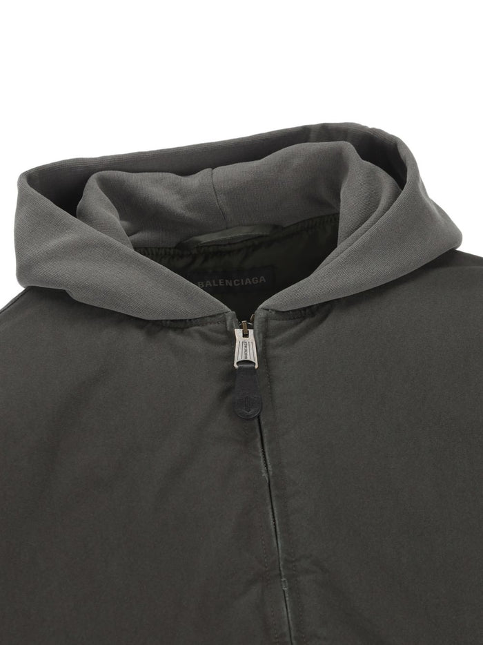 Balenciaga Coats Grey Cotton Polyamide