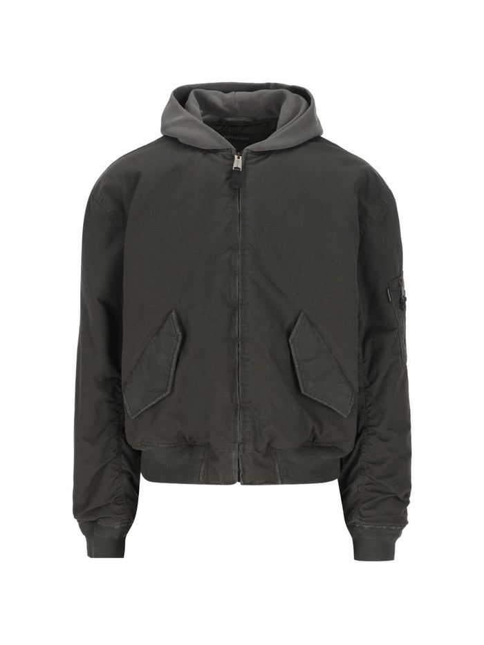 Balenciaga Coats Grey Cotton Polyamide