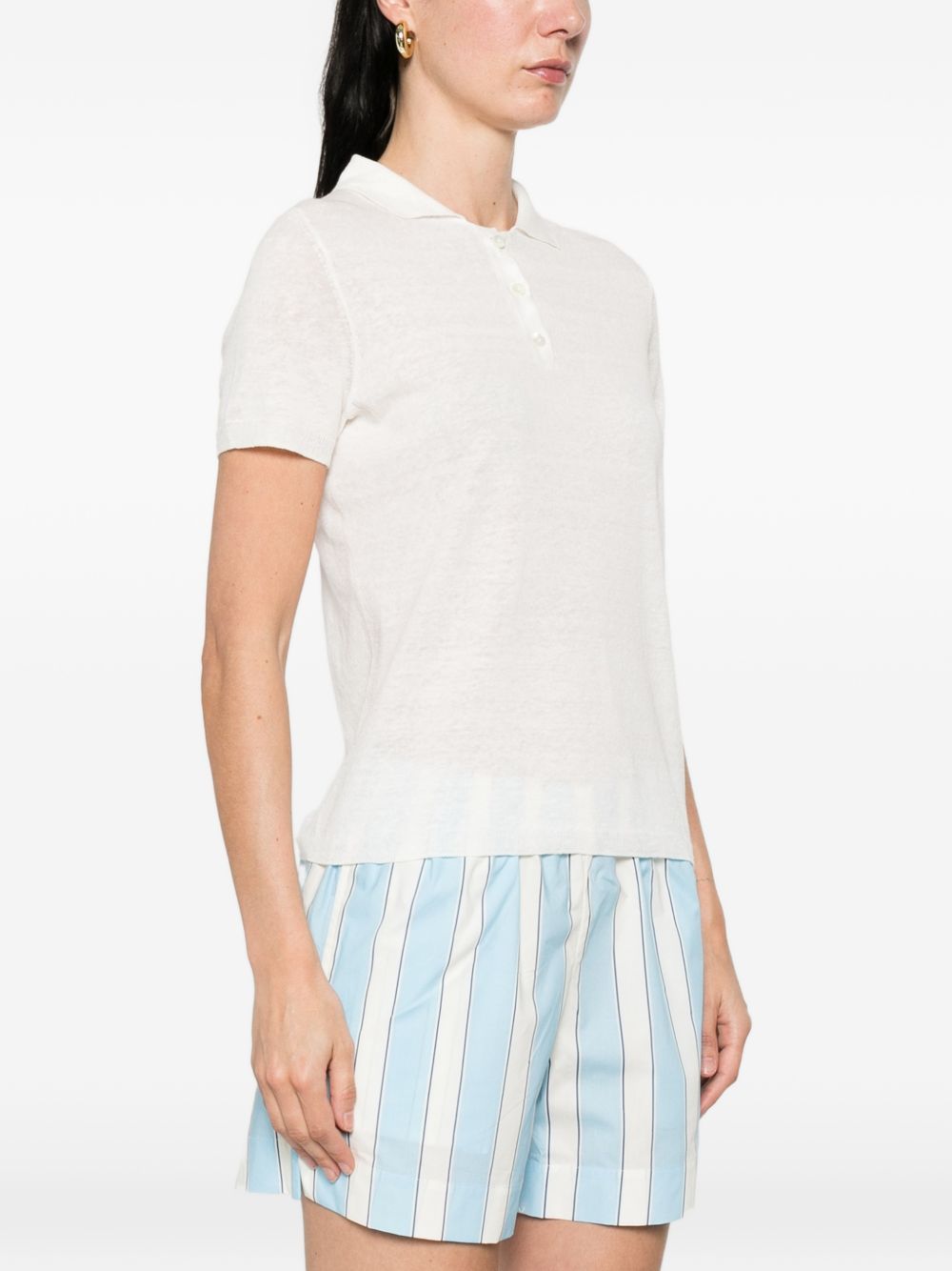 Base T-Shirts And Polos Bianco Linen/flax