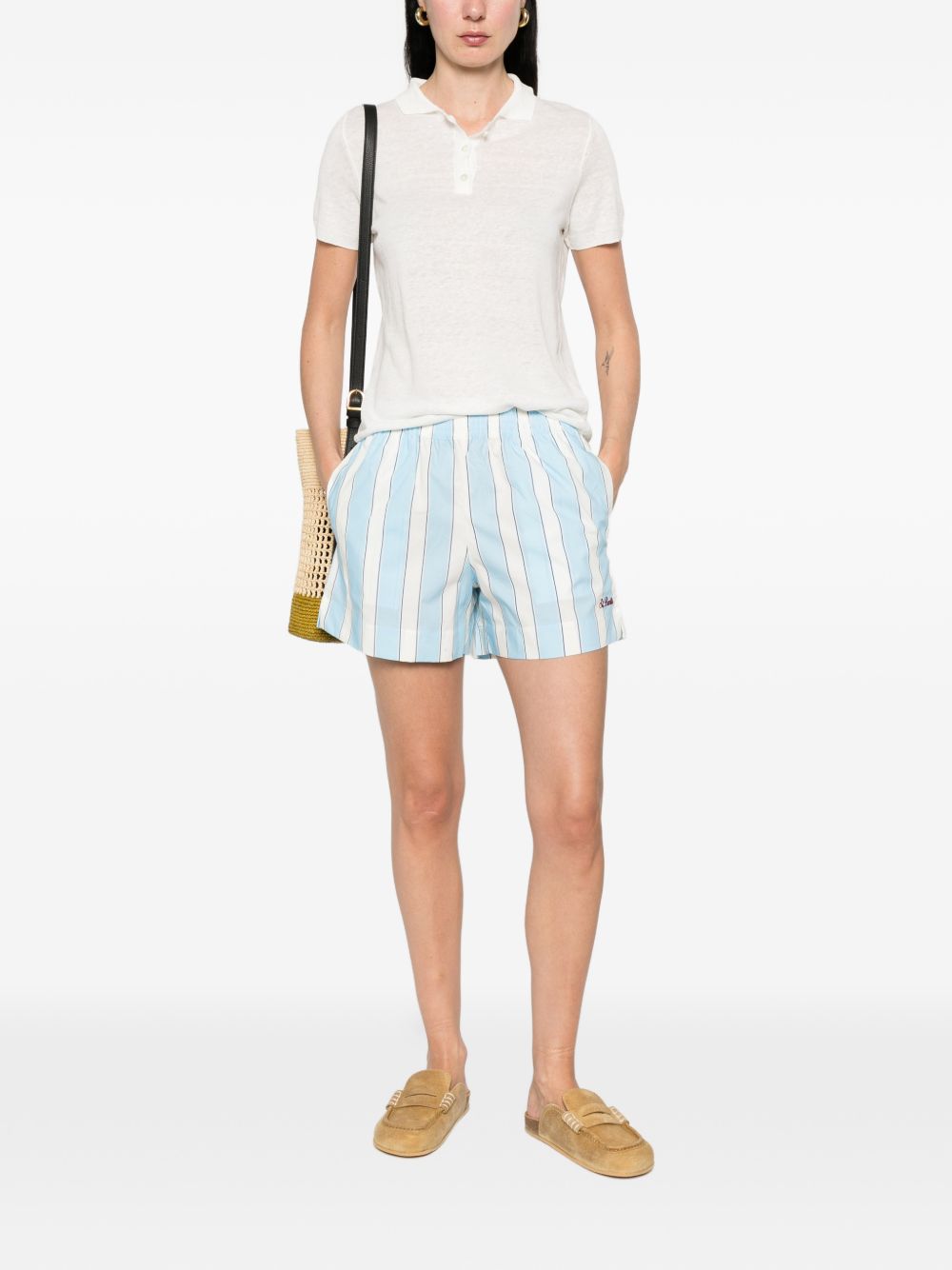 Base T-Shirts And Polos Bianco Linen/flax