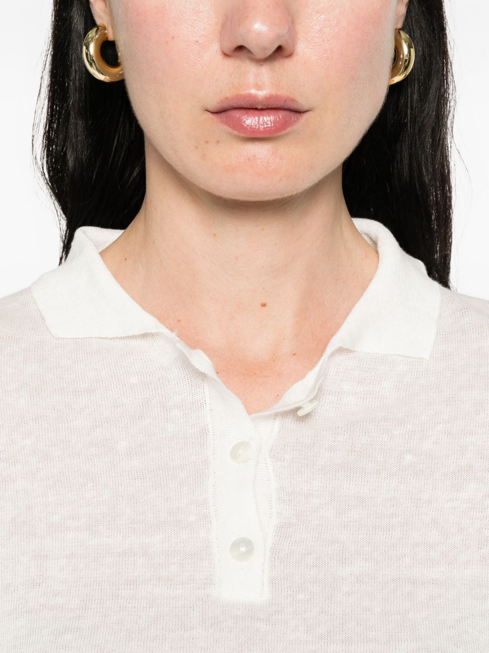 Base T-Shirts And Polos Bianco Linen/flax