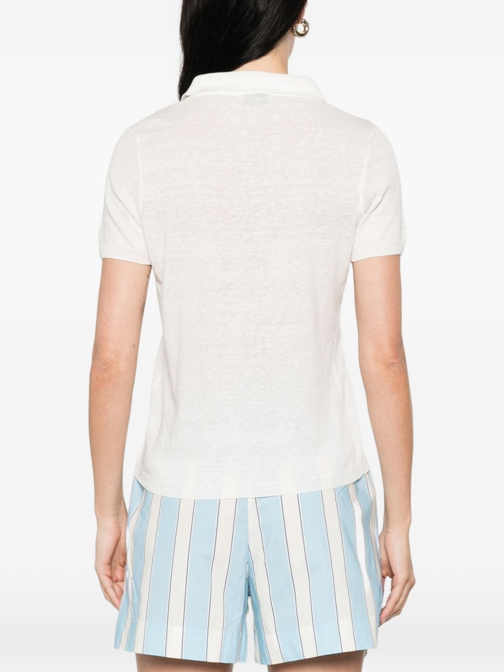 Base T-Shirts And Polos Bianco Linen/flax