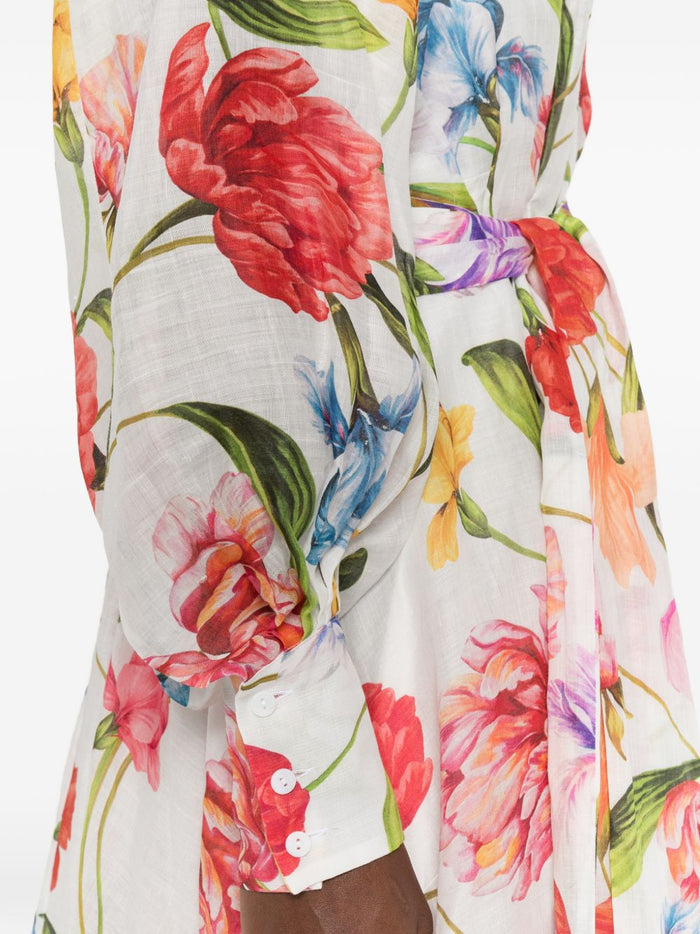 Lavi Dresses White Ramie Cotton