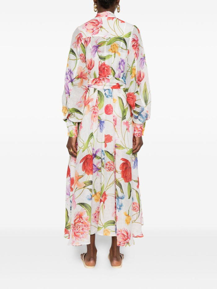 Lavi Dresses White Ramie Cotton