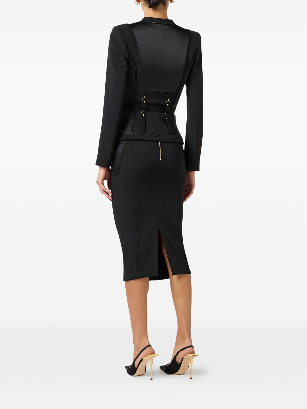 Elisabetta Franchi Jackets Black Polyester Elastane