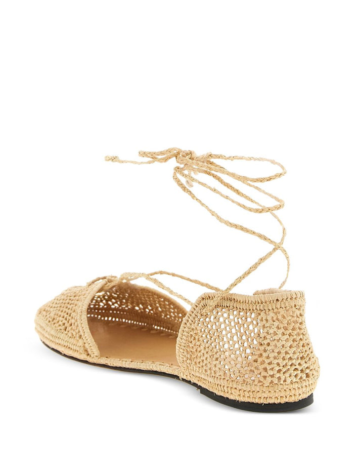 ODISSI Flat shoes Beige Raffia Upper