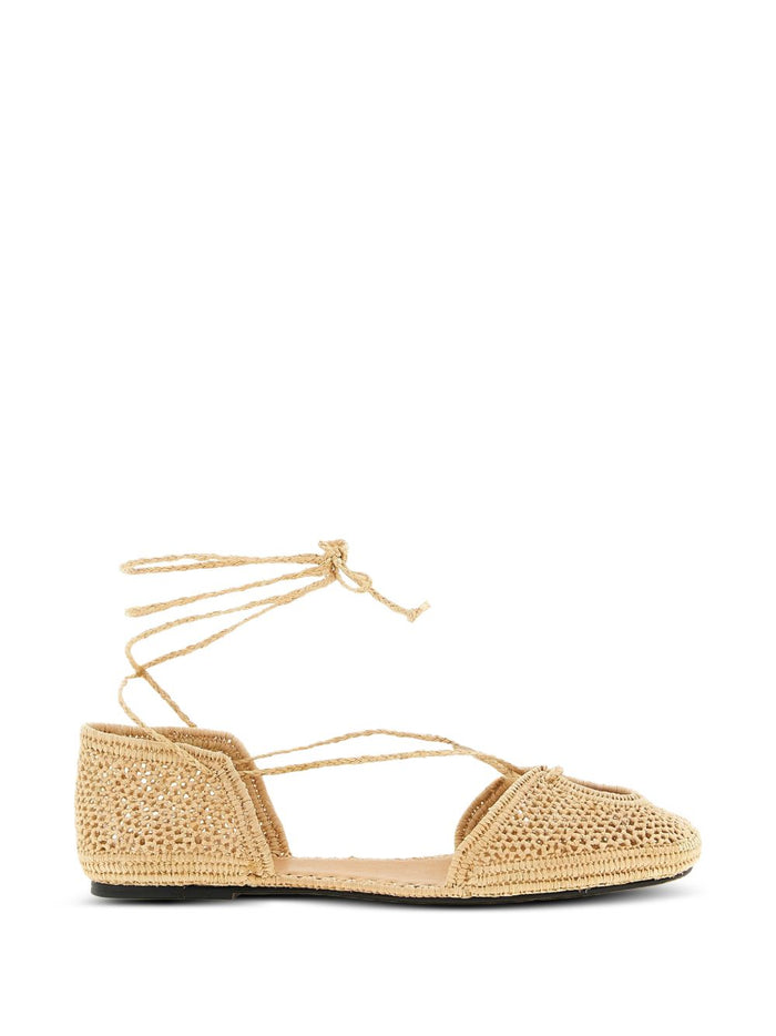 ODISSI Flat shoes Beige Raffia Upper
