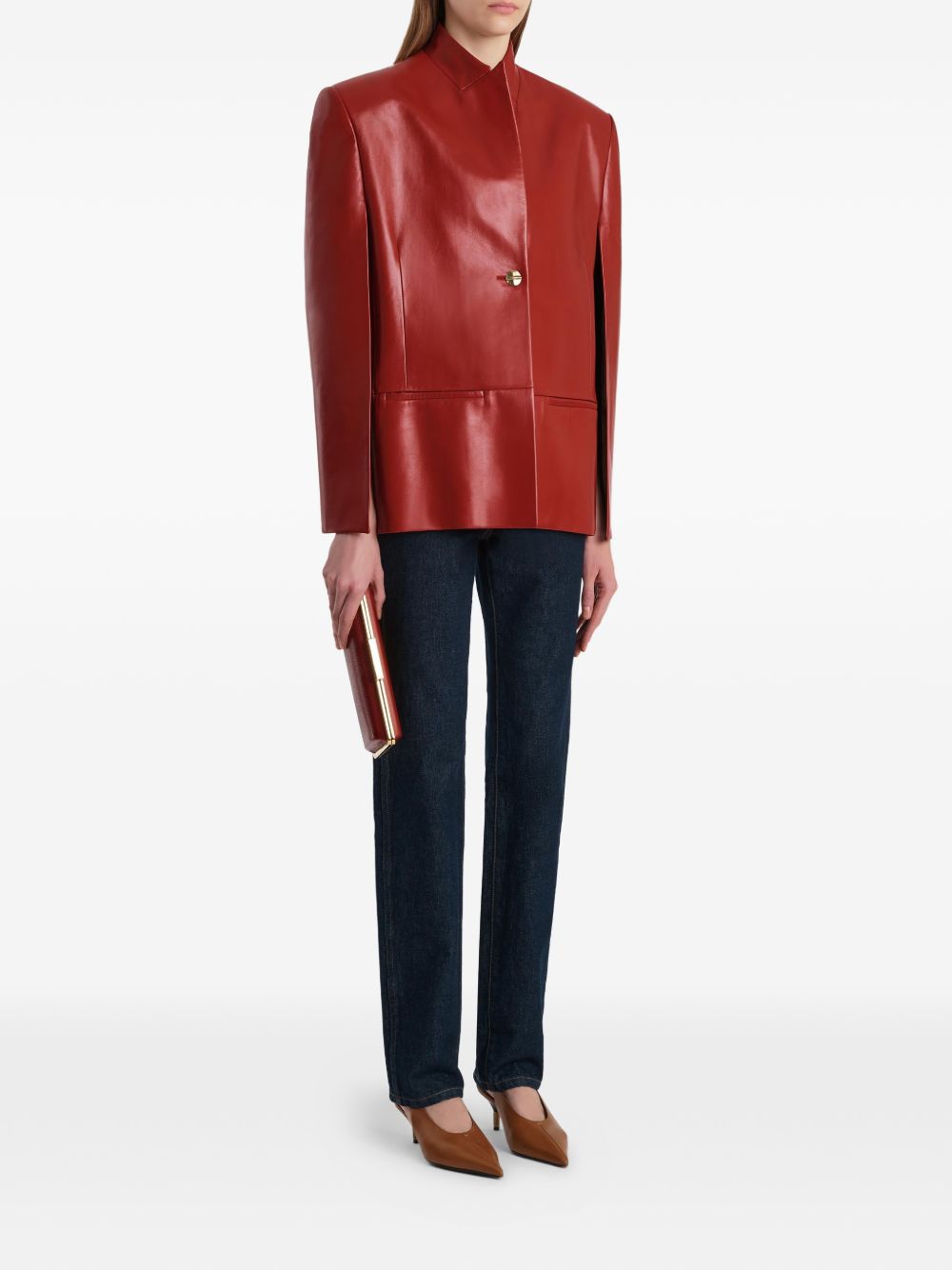 KHAITE Jackets Red Furs & Skins->lambskin100.0 %