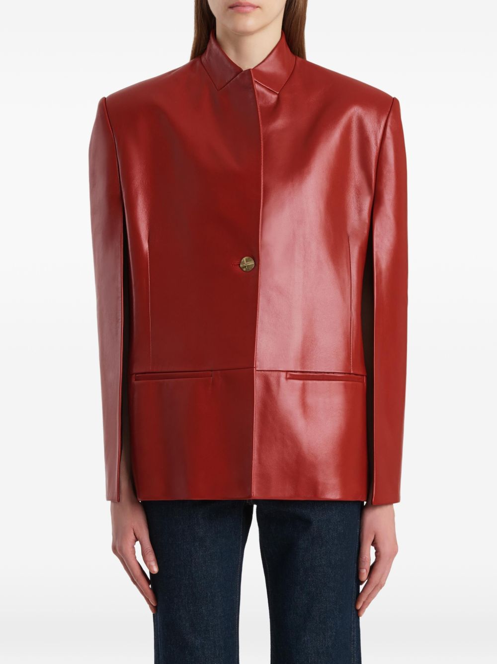 KHAITE Jackets Red Furs & Skins->lambskin100.0 %