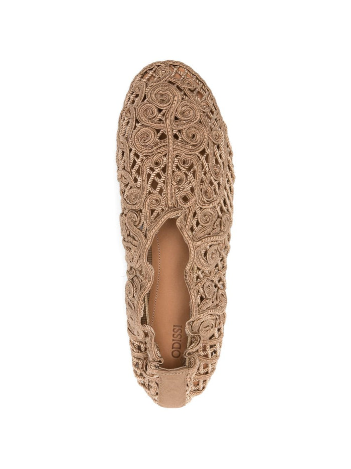 Odissi Flat Shoes Beige Outer: paper Yarn