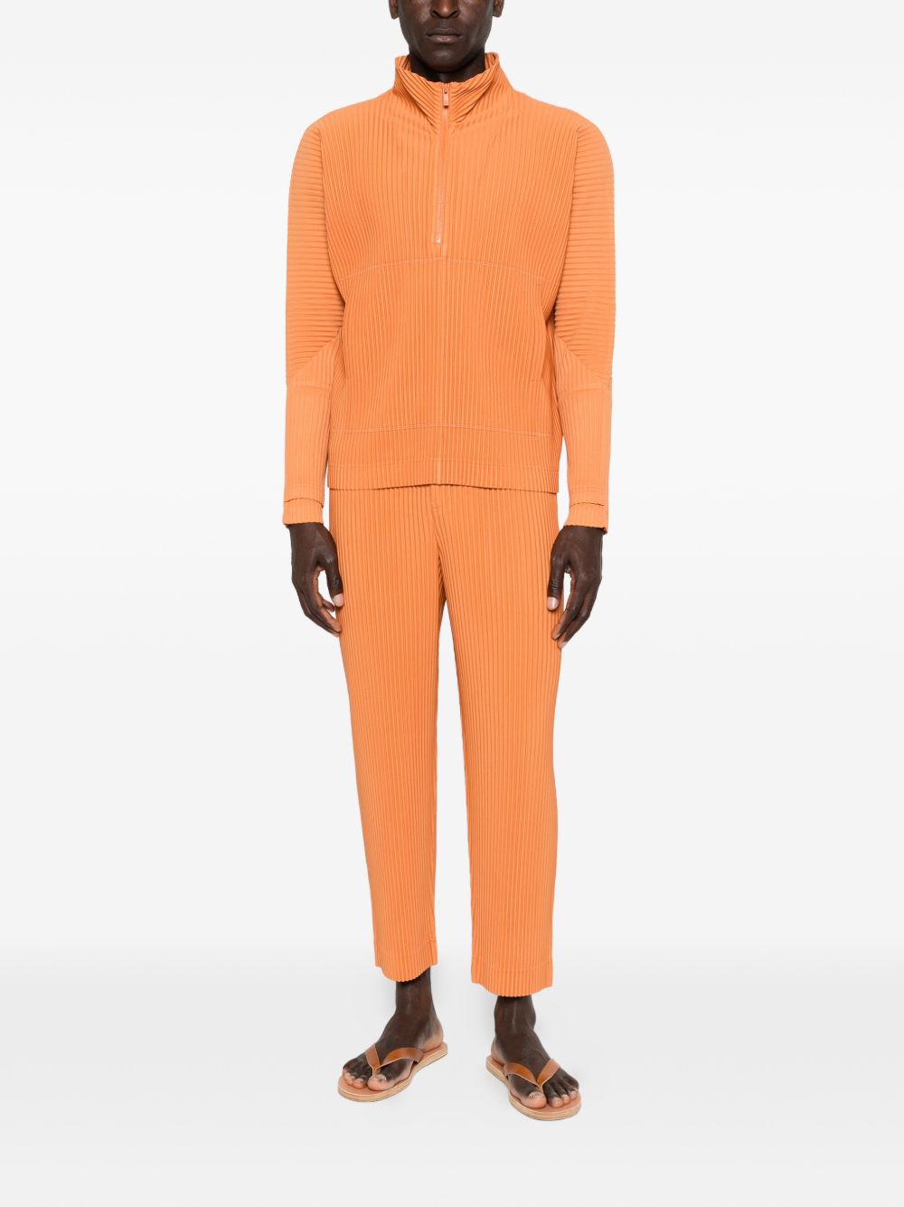 Homme Plisse Issey Miyake Trousers Arancio Poyester