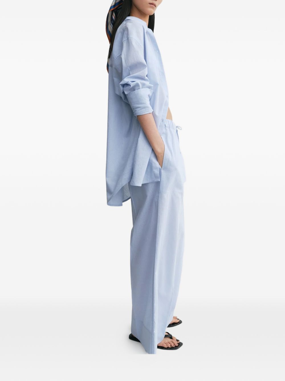 Toteme Main Trousers Clear Blue Cotton