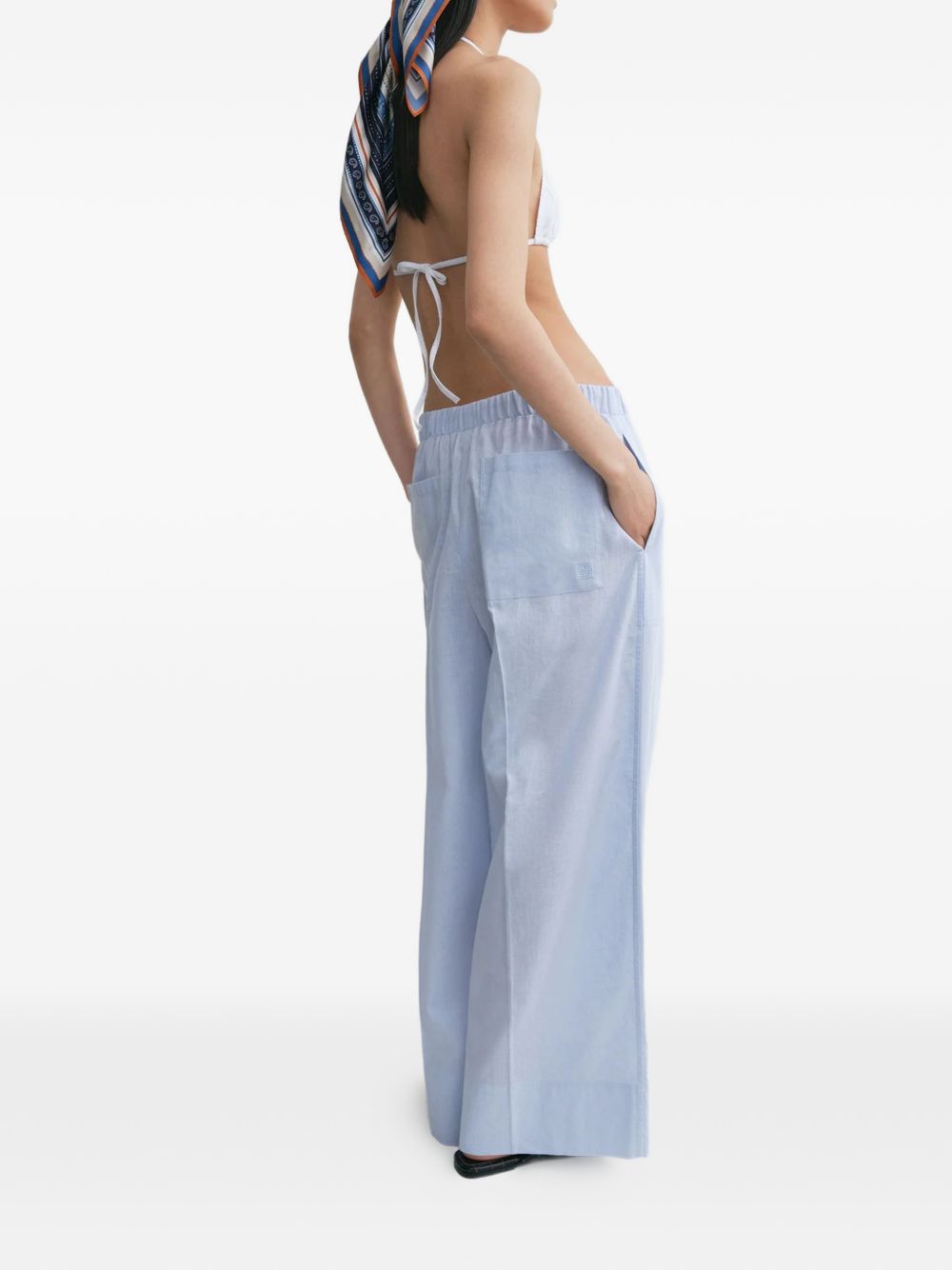 Toteme Main Trousers Clear Blue Cotton