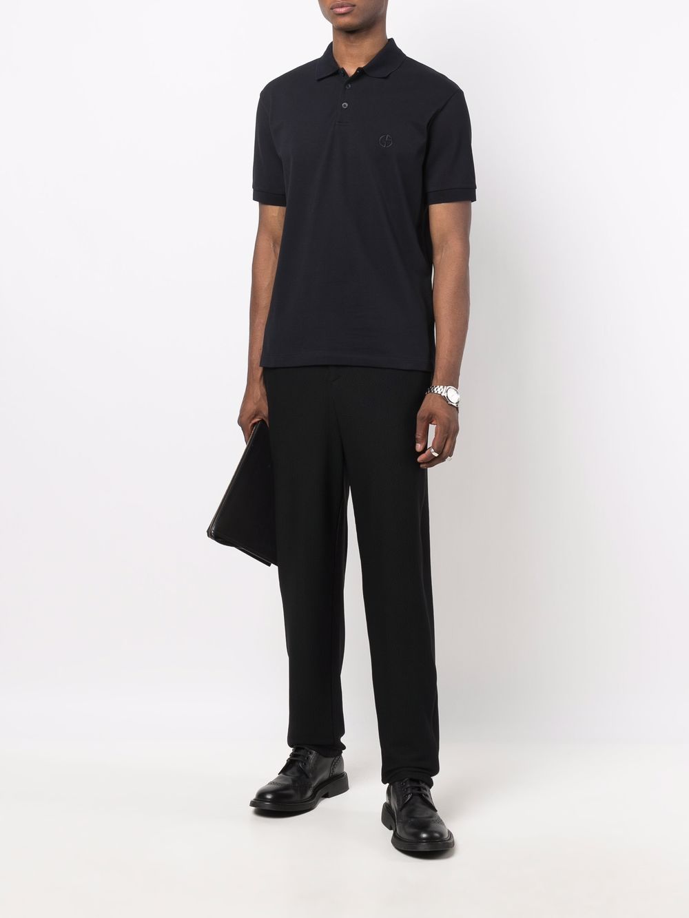 Giorgio Armani T-Shirts And Polos Blue Cotton
