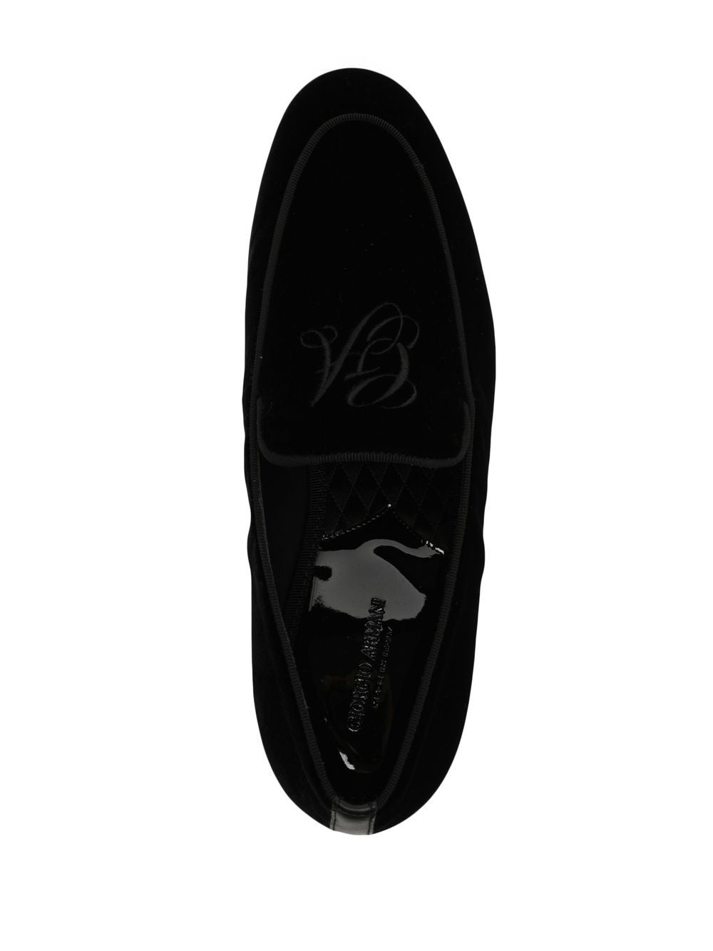 Giorgio Armani Flat Shoes Black Leather