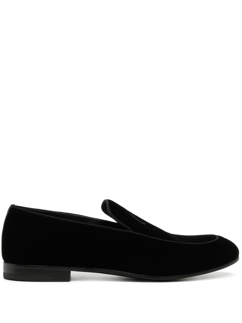 Giorgio Armani Flat Shoes Black Leather