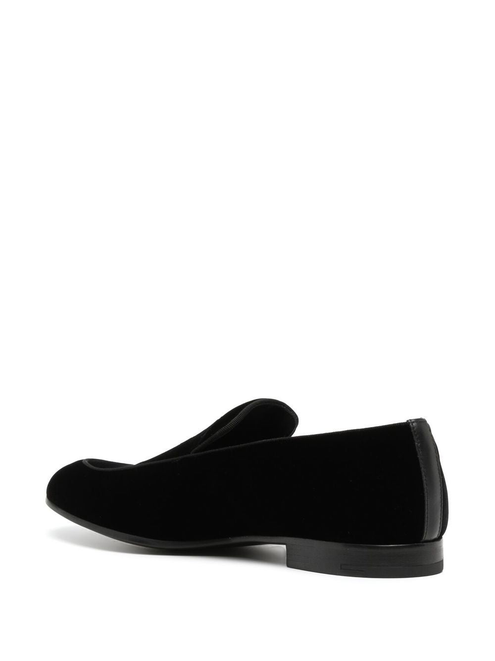 Giorgio Armani Flat Shoes Black Leather