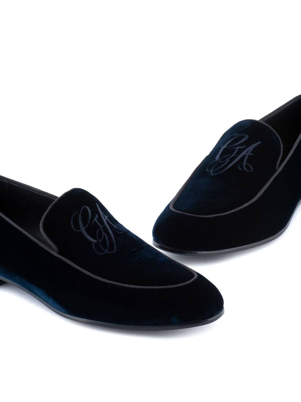 Giorgio Armani Flat Shoes Blue Leather