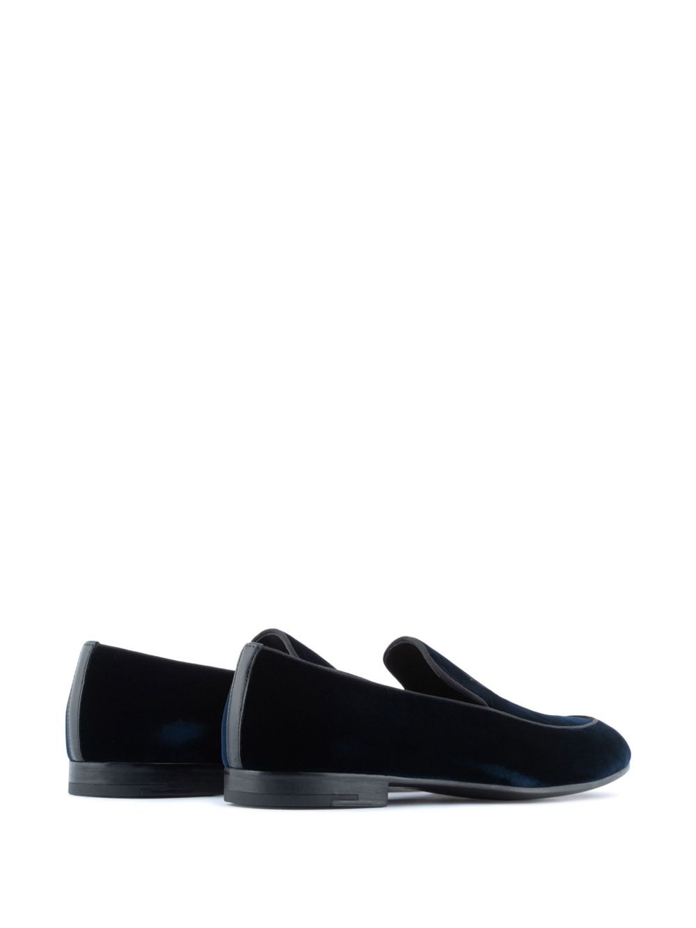 Giorgio Armani Flat Shoes Blue Leather