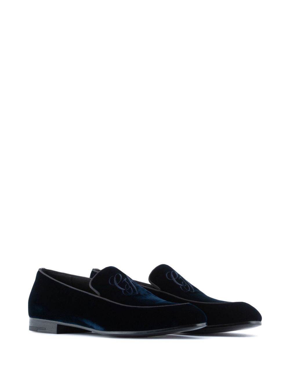 Giorgio Armani Flat Shoes Blue Leather