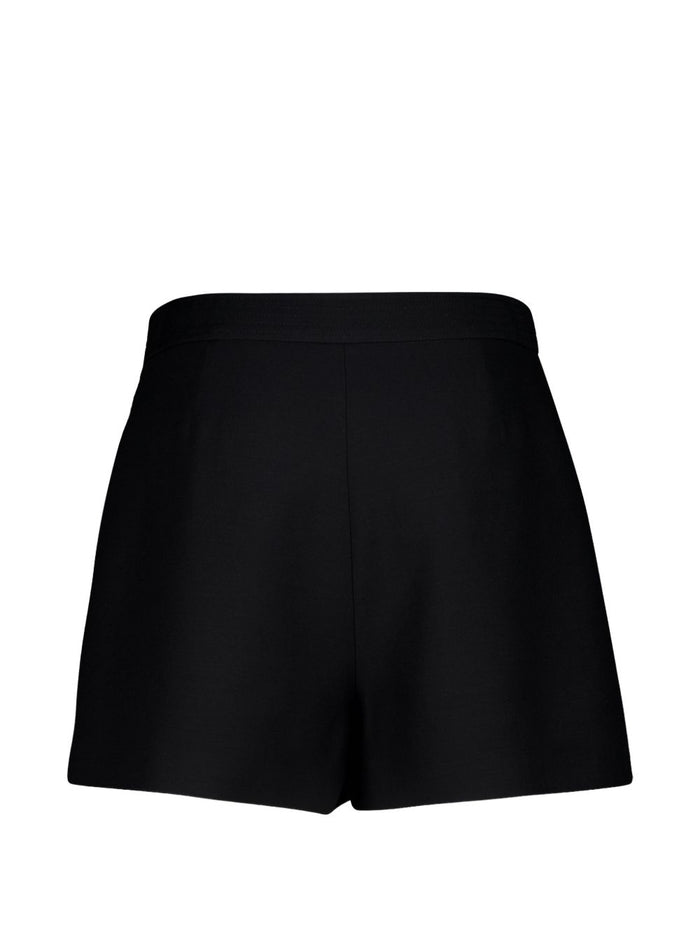 Valentino Shorts Black Silk Virgin Wool