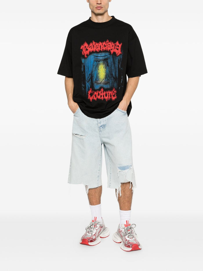 Balenciaga T-Shirts And Polos Black Cotton