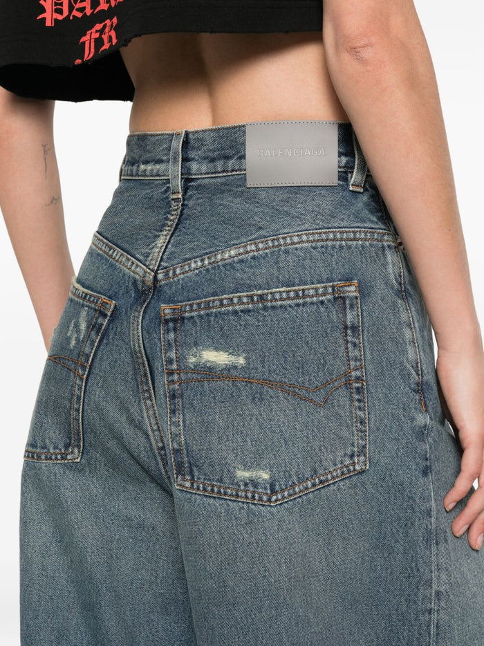 Balenciaga Jeans Blue Calf Leather