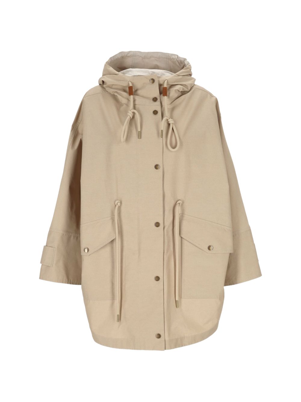 Moncler Coats Beige Cotton Polyamide