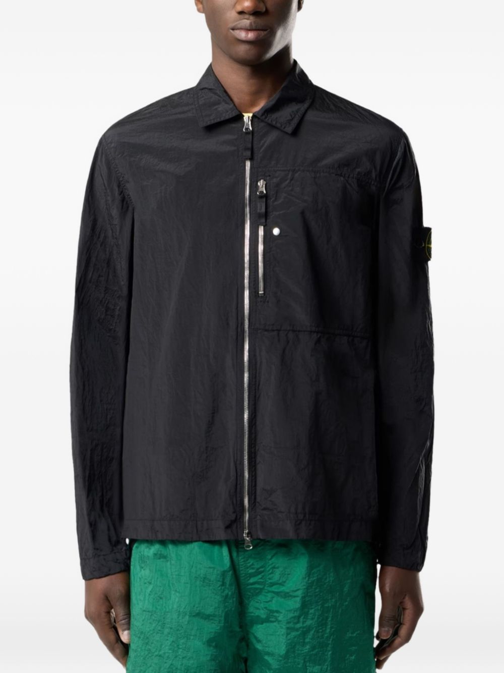 Stone Island Shirts Black Resina Poliuretanica