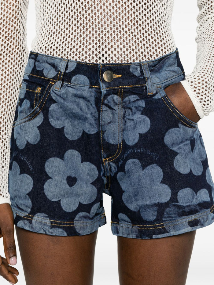 Alessandro Enriquez Shorts Blue Cotton