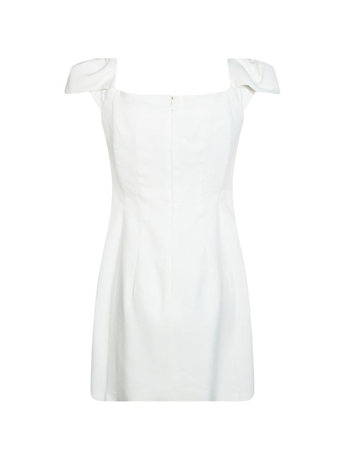 Elisabetta Franchi Dresses Ivory Linen 42 Viscose Elastane