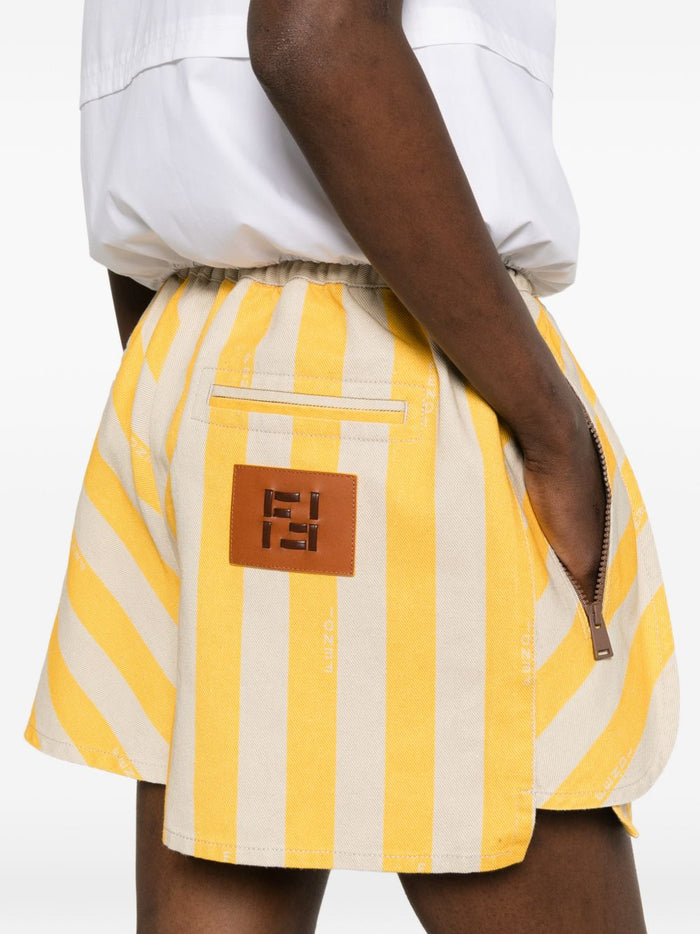 Fendi Shorts Yellow Cotton