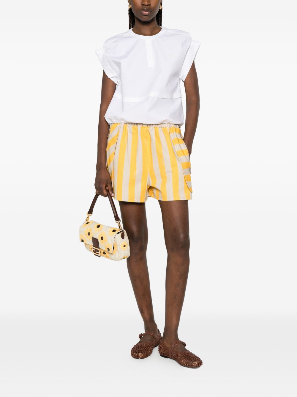 Fendi Shorts Yellow Cotton