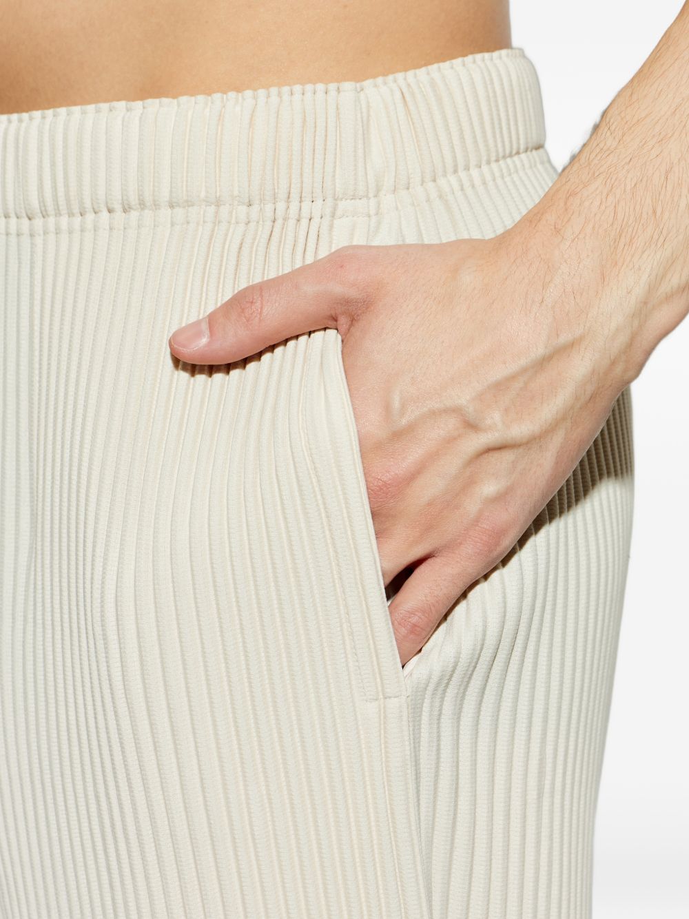 Homme Plisse Issey Miyake Trousers Beige Poyester