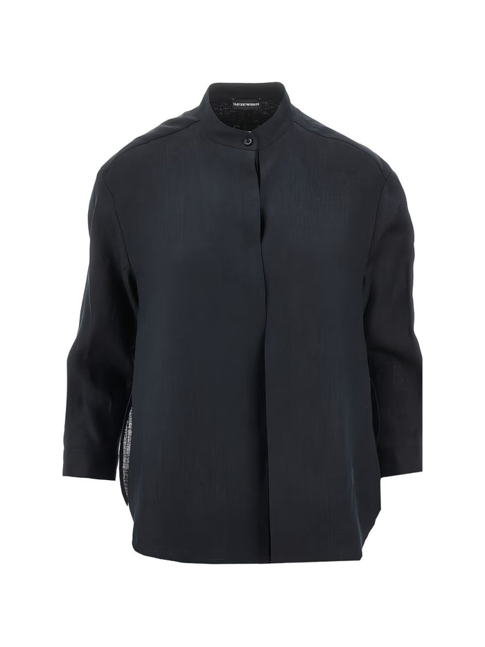 Emporio Armani Shirts Blu Linen