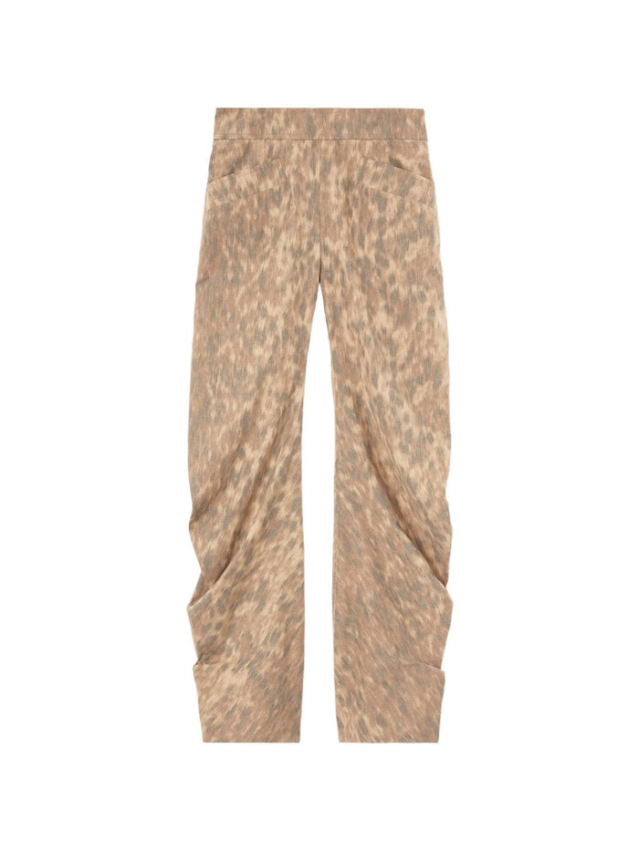 Ganni Trousers Beige Elastane