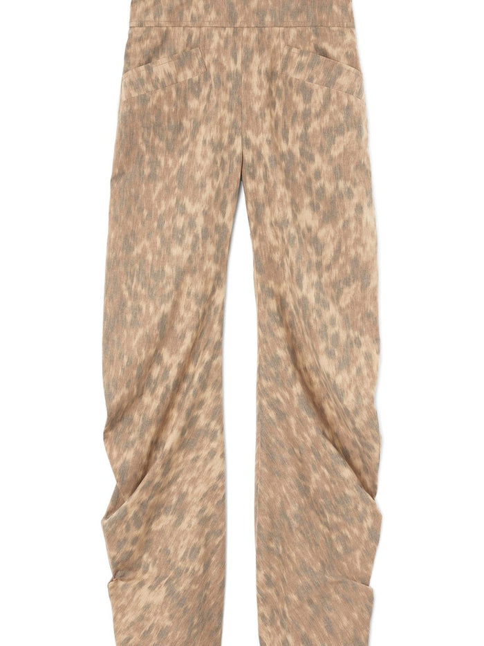 Ganni Trousers Beige Elastane
