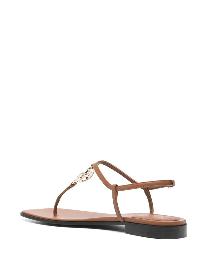 Gucci Sandals Leather Brown Calf Skin