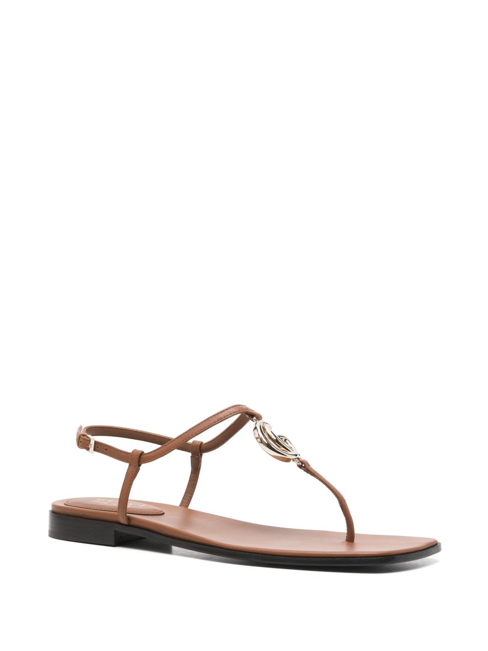 Gucci Sandals Leather Brown Calf Skin