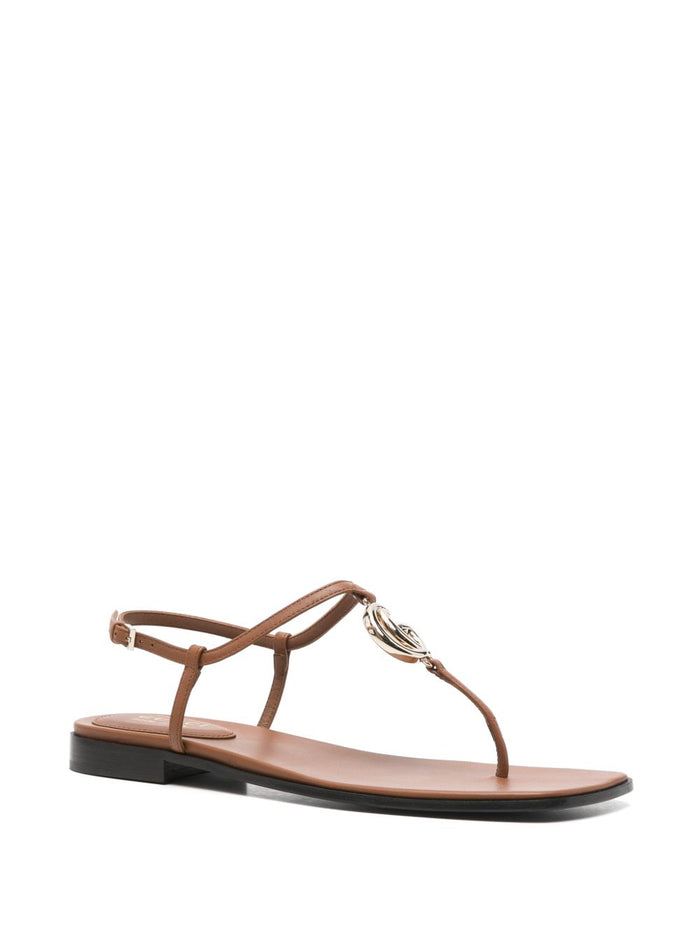 Gucci Sandals Leather Brown Calf Skin