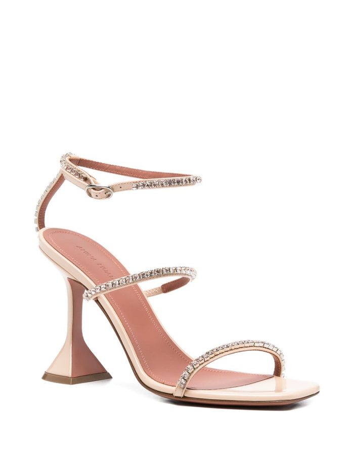 Amina Muaddi Sandals Golden Calfskin