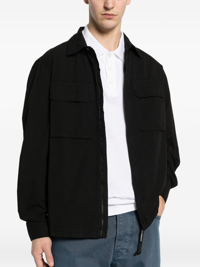 C.p.company Coats Black Cotton