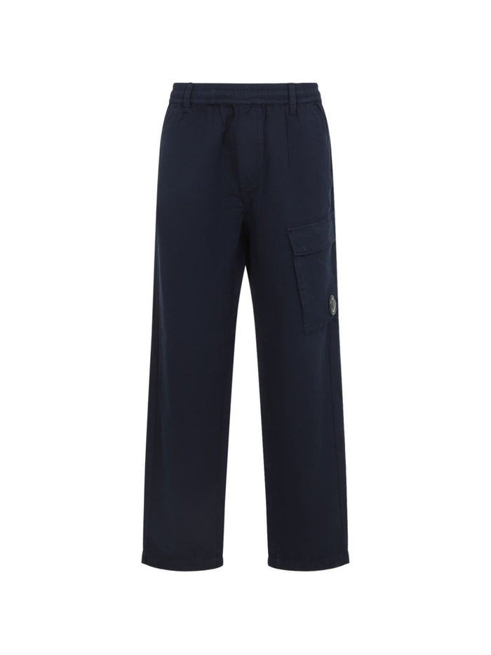 C.p. Company Trousers Blue Cotton Linen
