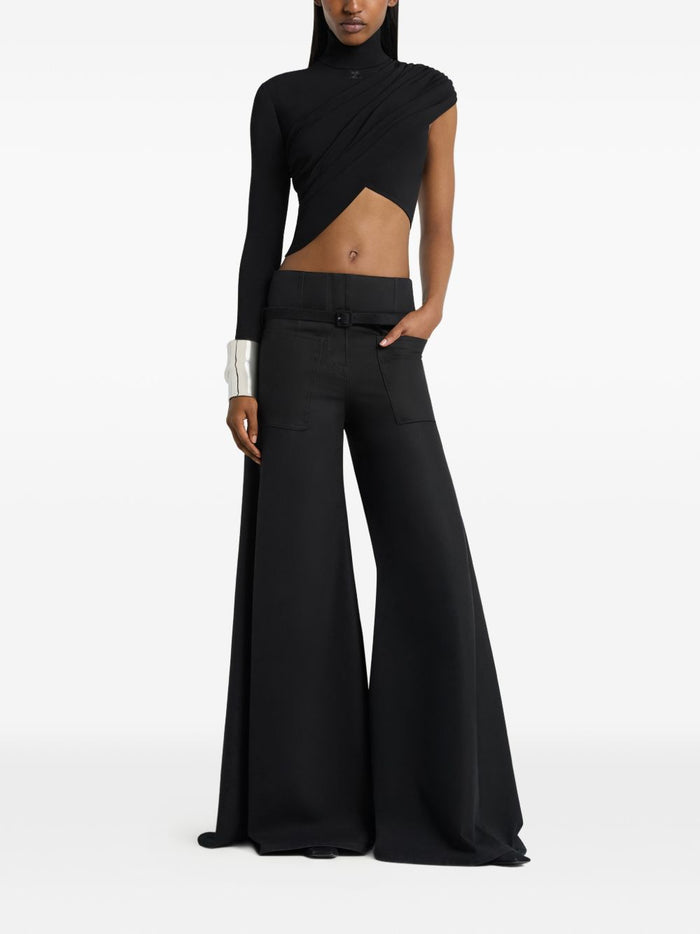 Courreges Top Nero Viscose