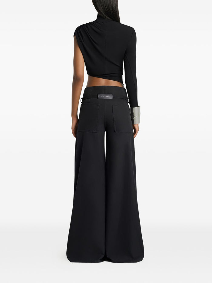 Courreges Top Nero Viscose