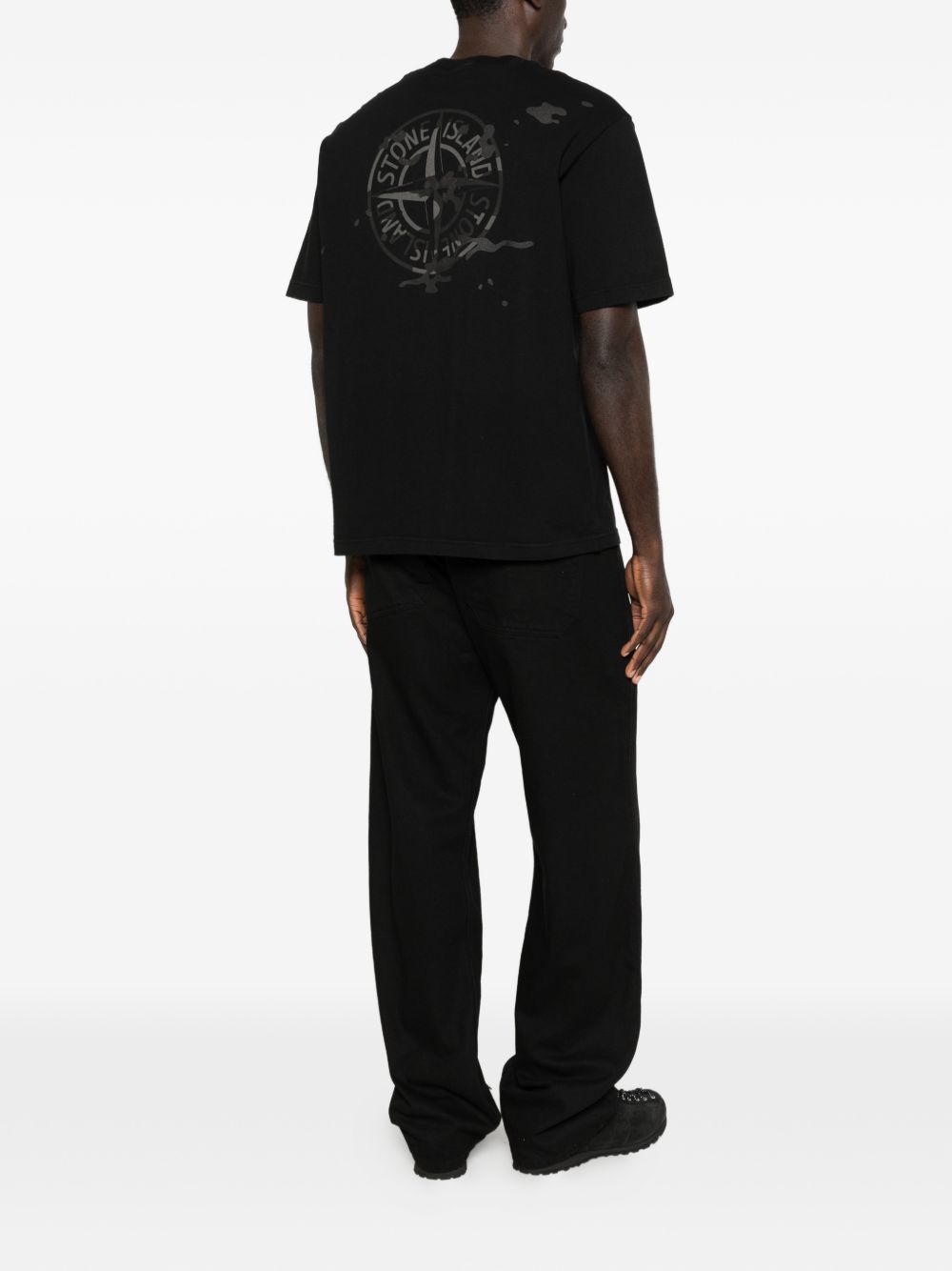 Stone Island T-Shirts And Polos Black Cotone