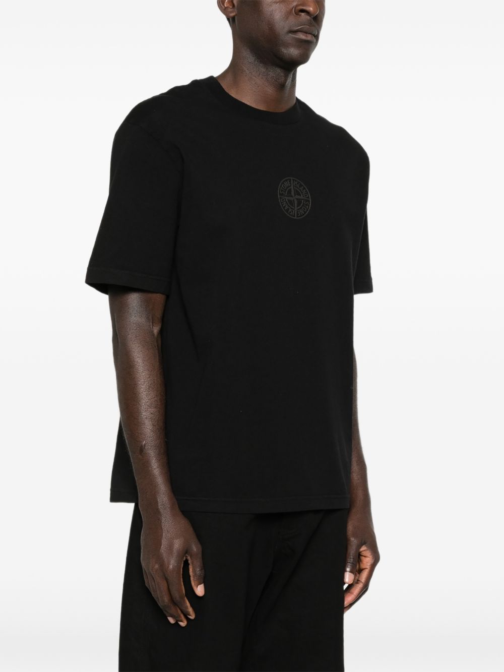 Stone Island T-Shirts And Polos Black Cotone